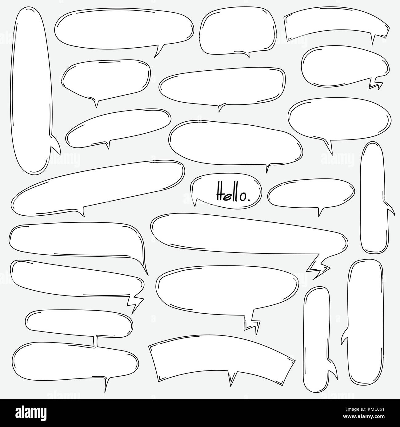 Hand Drawn Bubbles Set. Vector Illustration Stock Vector Image & Art