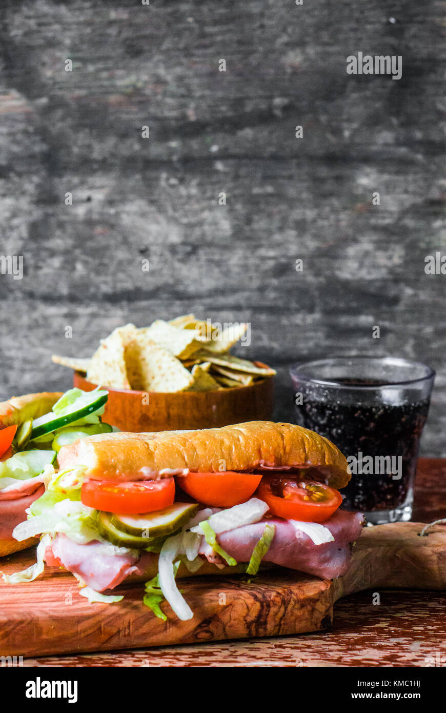 Italian Hoagie With Ham And Vegetables Stock Photo Alamy