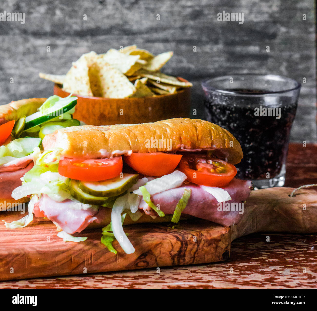 Italian Hoagie With Ham And Vegetables Stock Photo Alamy