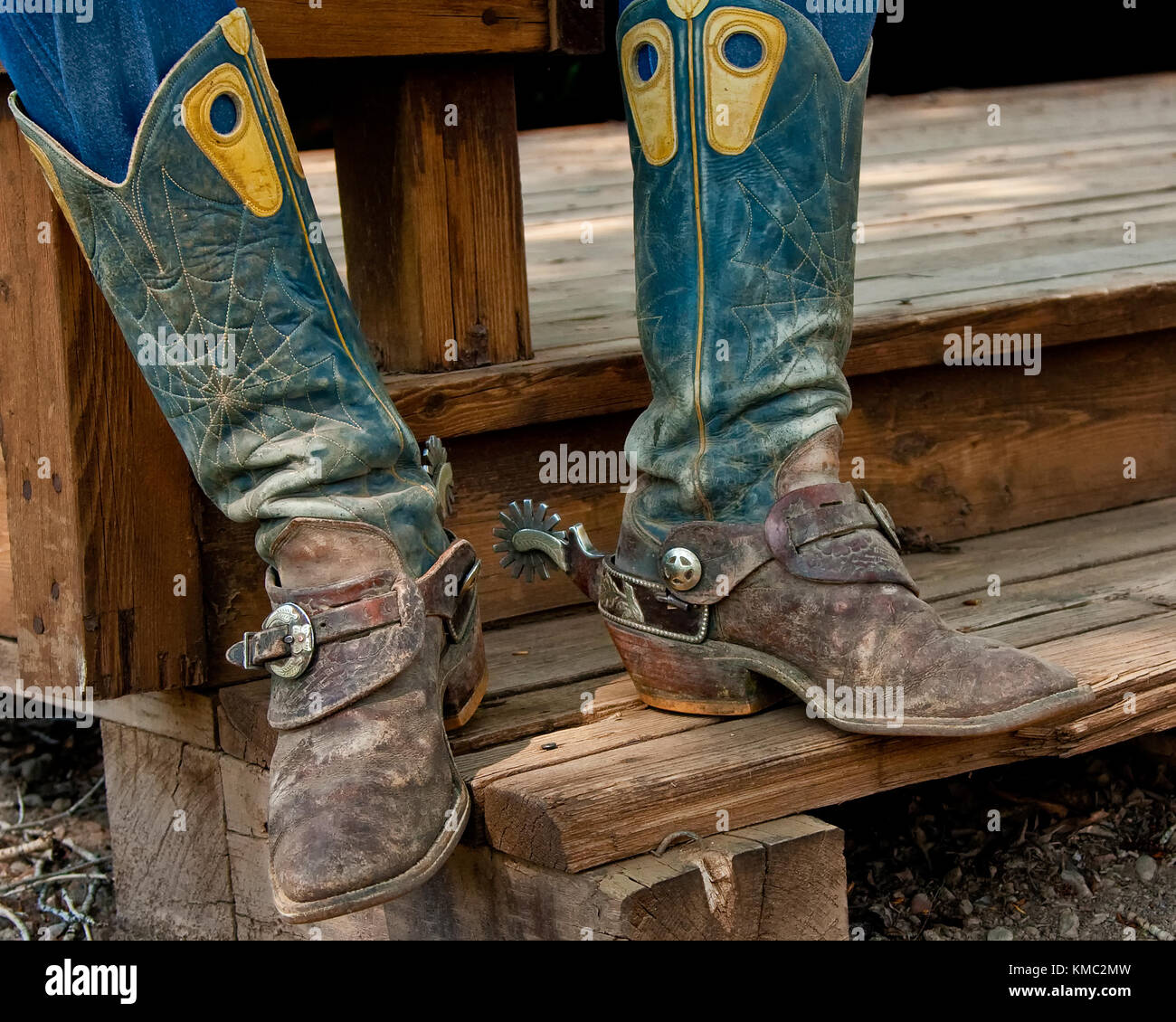 Cowboy boots, and spurs Stock Photo - Alamy