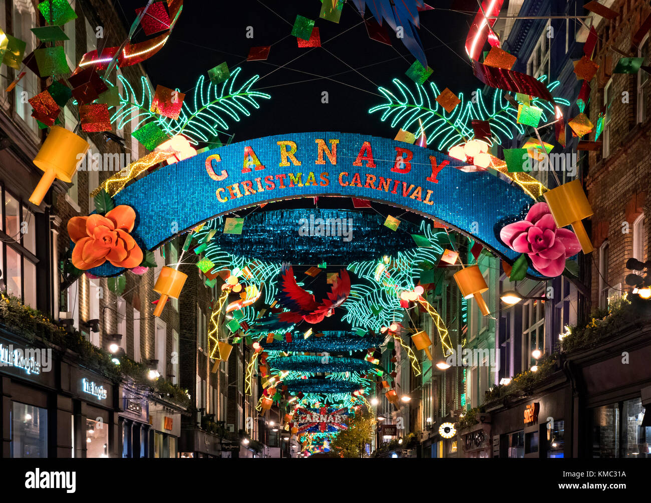 Carnaby Street Christmas Lights 2017 Stock Photo Alamy