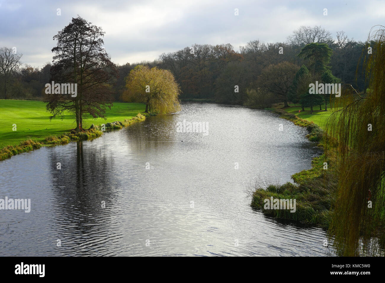 The River Lea at Brocket Park, Hertfordshire Stock Photo