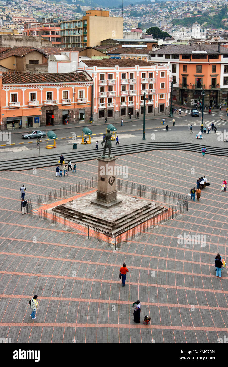 Plaza San Francisco in the city of Quito in Ecuador Stock Photo