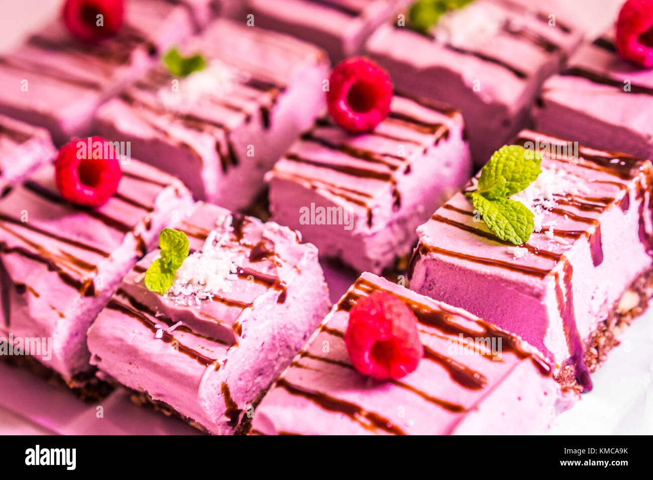 Fresh raspberry cake Stock Photo - Alamy