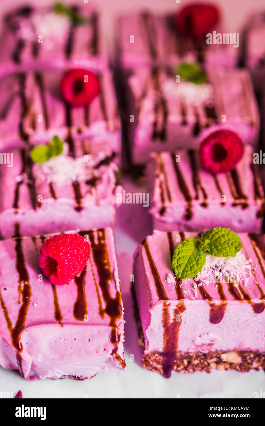 Fresh raspberry cake Stock Photo - Alamy