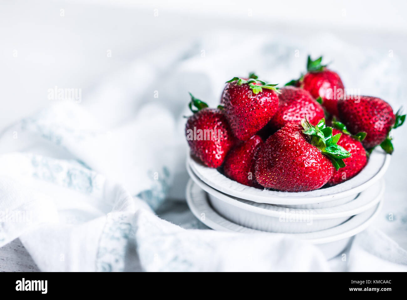 Fresh strawberries on white background Stock Photo - Alamy