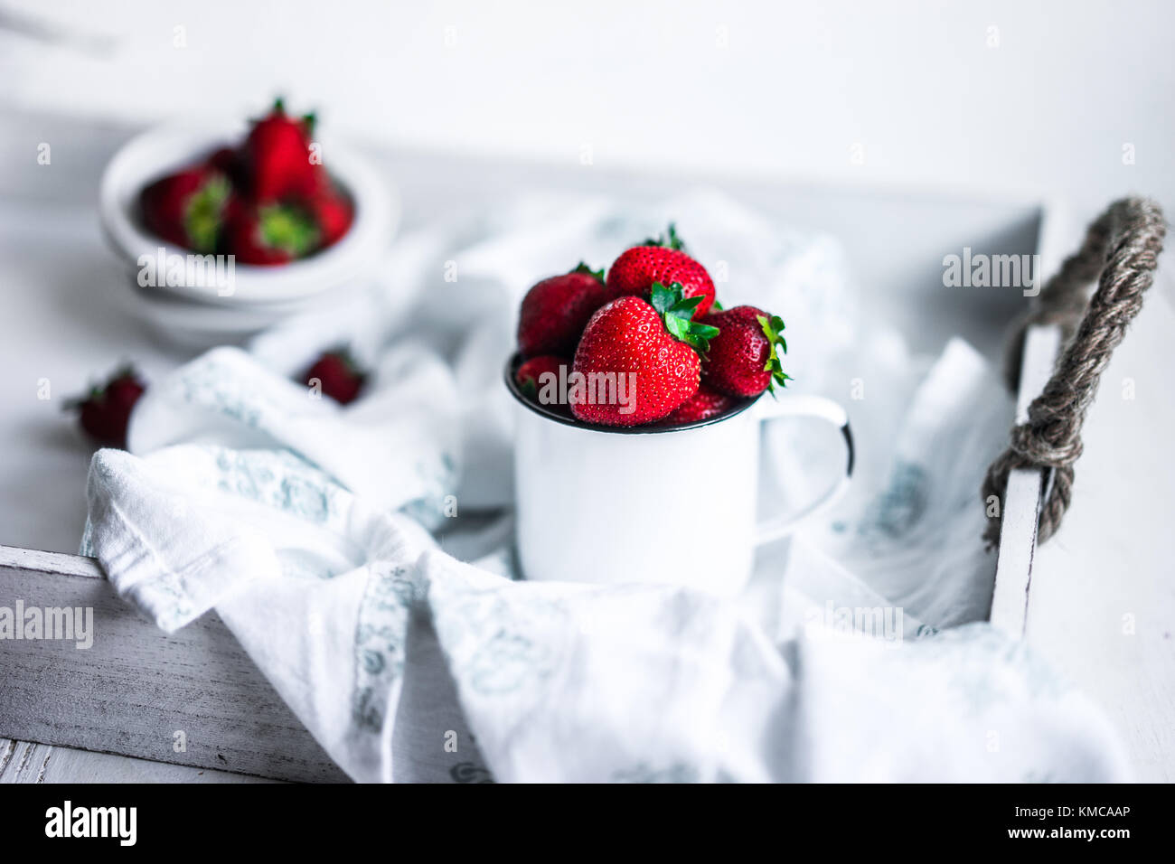 Fresh strawberries on white background Stock Photo - Alamy