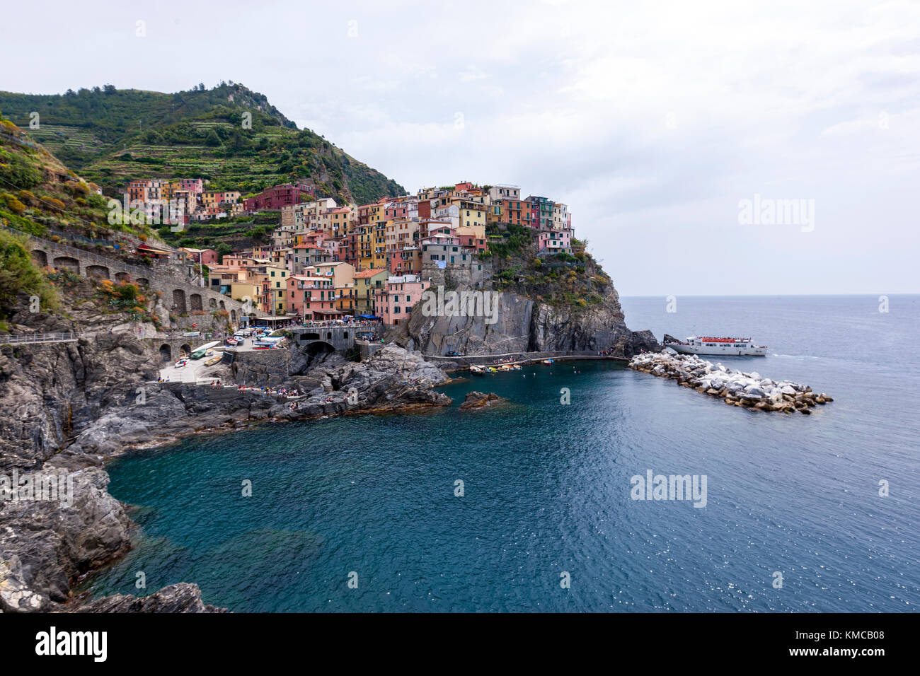 Riomaggiore view along the hiking trail Via dell