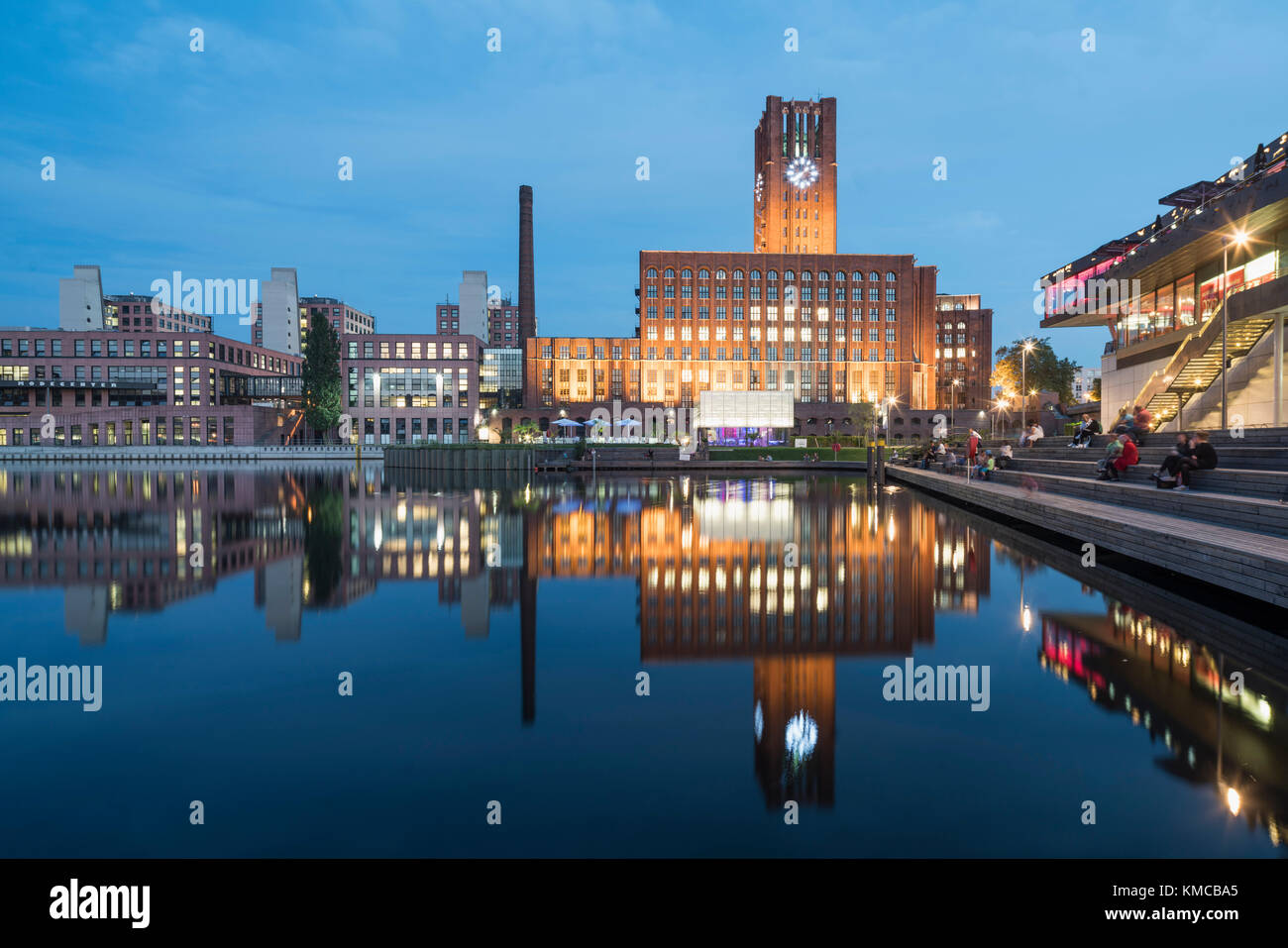 Tempelhof harbor, Ullsteinhaus Berlin, the former headquarters of the Ullstein publishing house, expressionism, offices and convention center, Stock Photo