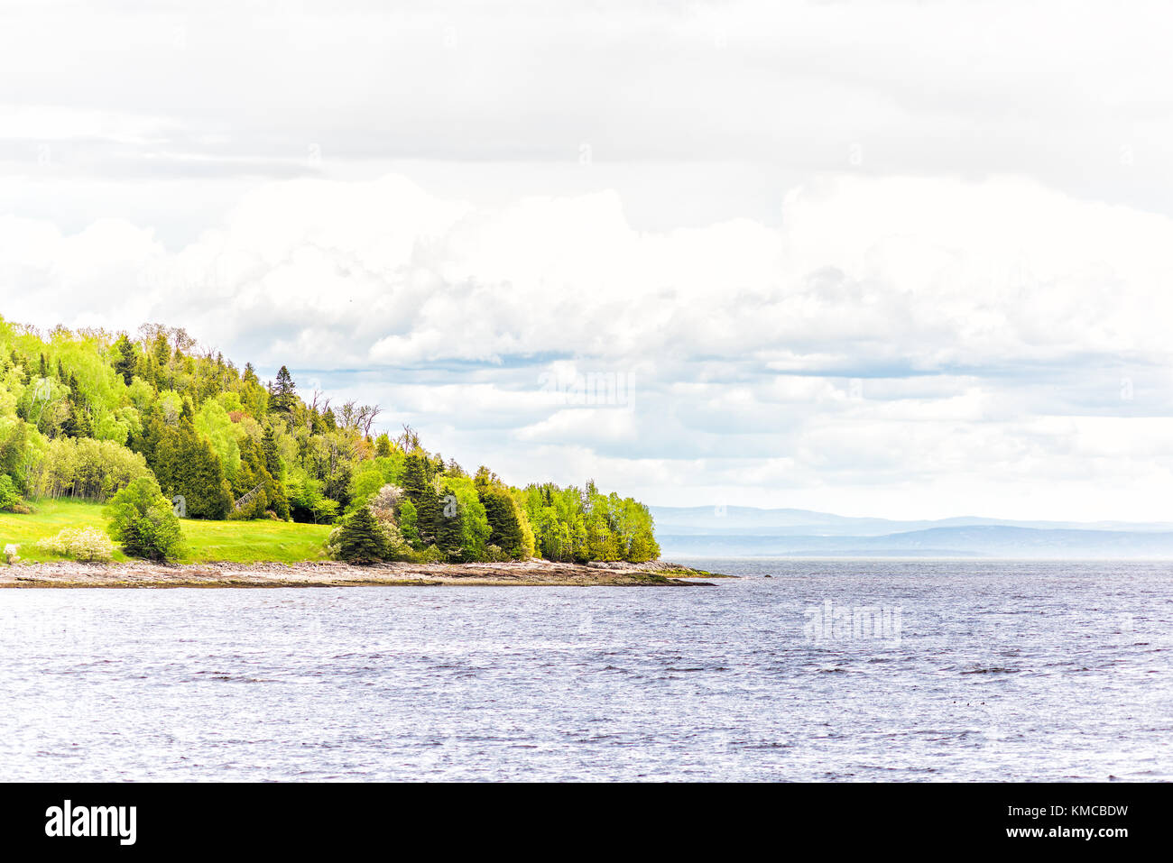 La Malbaie, Canada Saint Lawrence river coast coastline in Charlevoix region in Quebec with