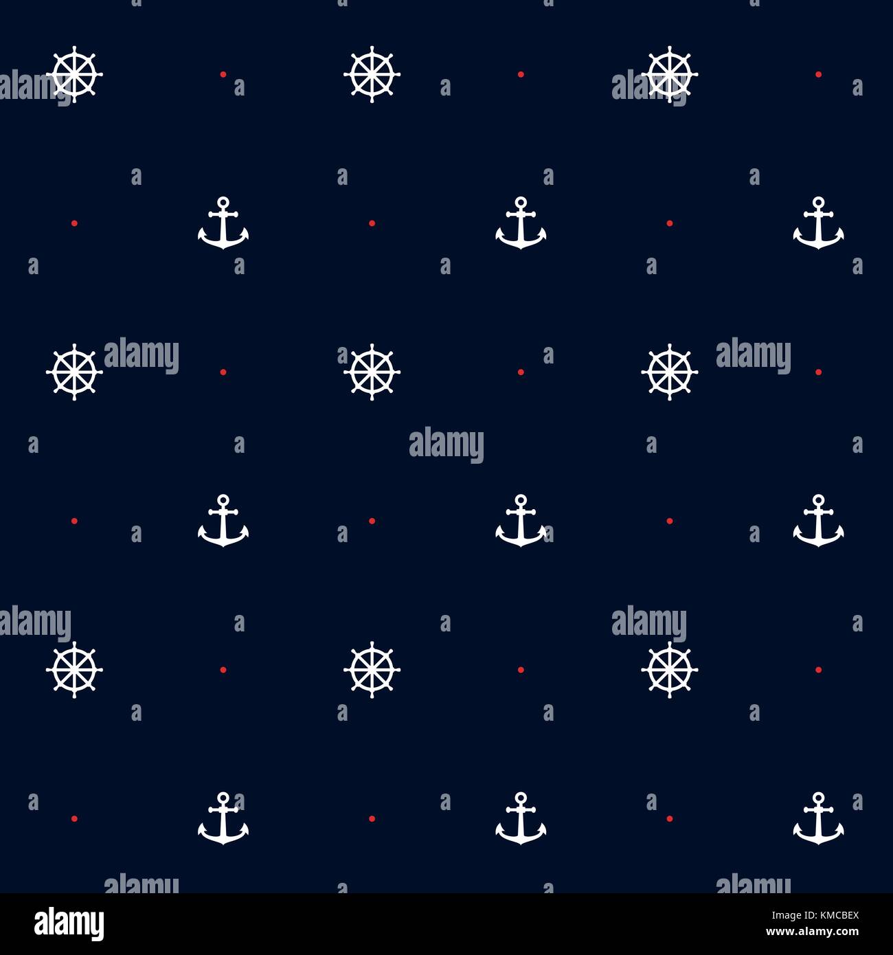 Seamless vector pattern with anchor and steering wheel Stock Vector ...