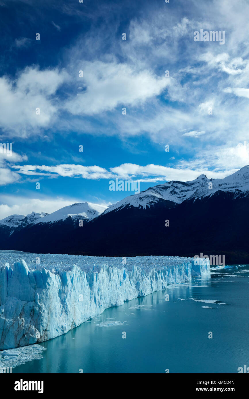 Terminal face of Perito Moreno Glacier, and Lago Argentino, Parque Nacional Los Glaciares (World Heritage Area), Patagonia, Argentina, South America Stock Photo