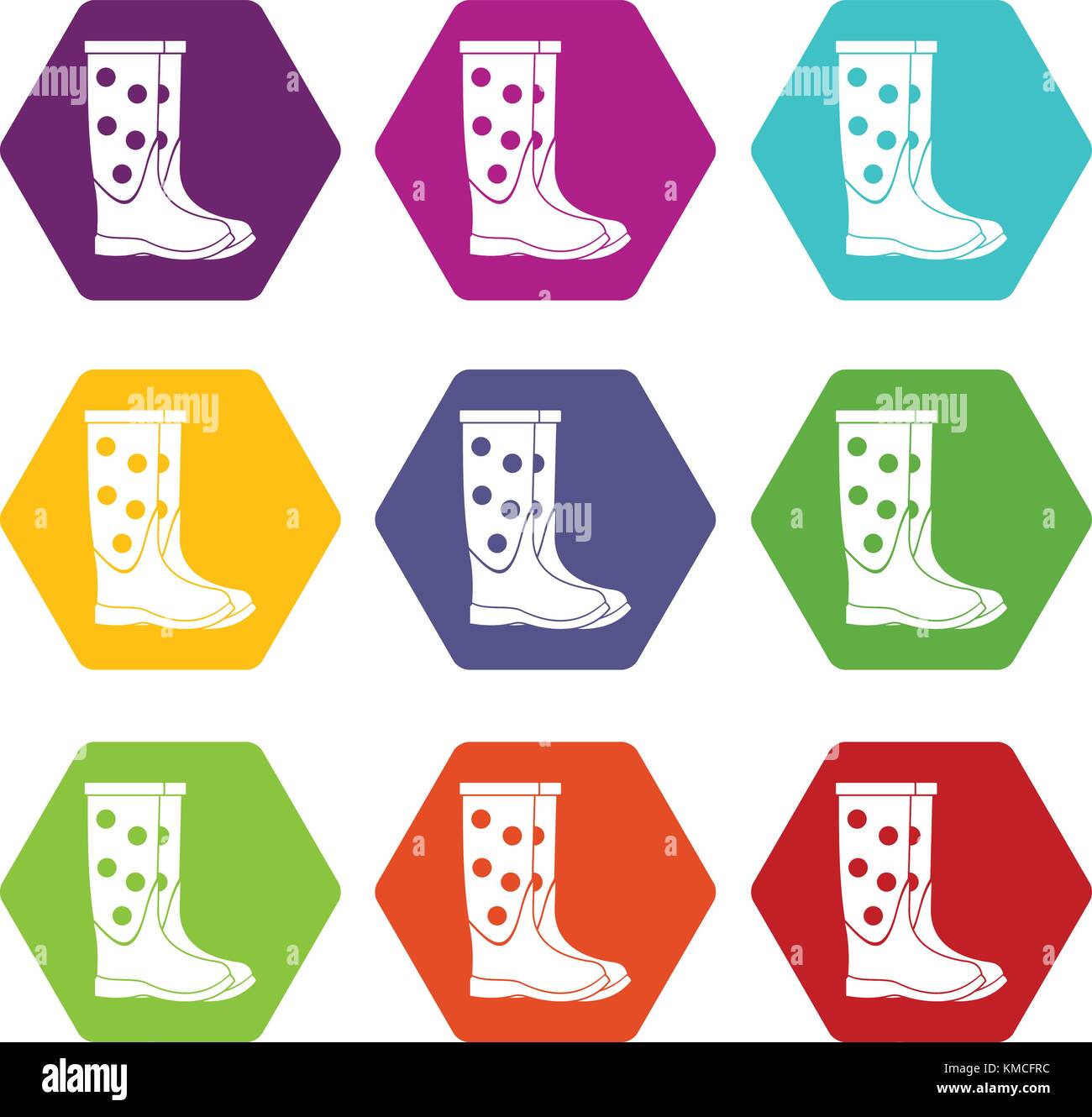 Rubber boots icon set color hexahedron Stock Vector Image & Art - Alamy