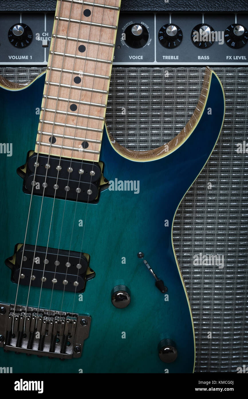 Electric guitar and professional amplifier Stock Photo Alamy
