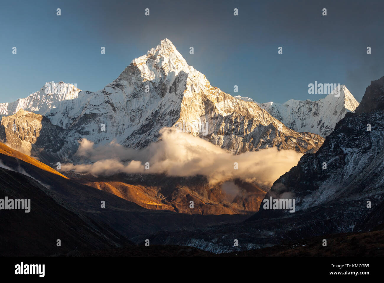 Ama Dablam (6856m) Peak Near The Village Of Dingboche In The Khumbu ...