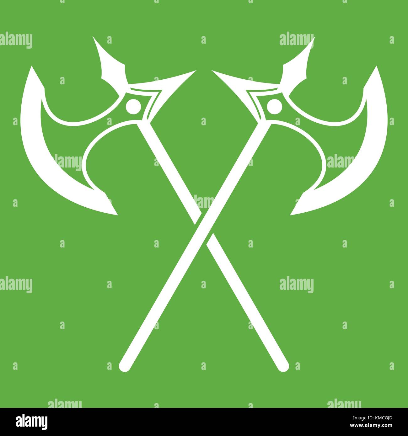 Crossed battle axes icon green Stock Vector Image & Art Alamy