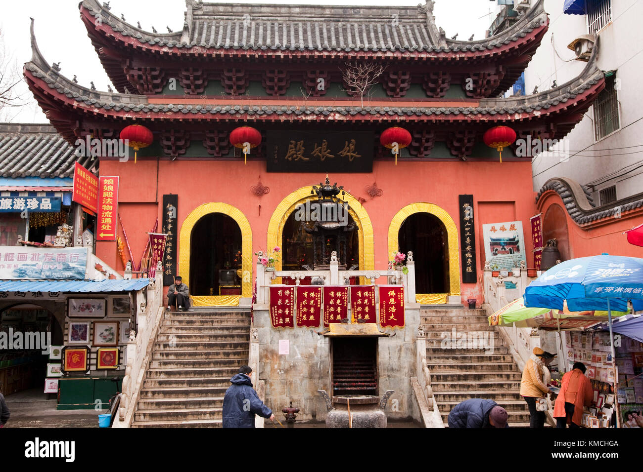 Local temple, Hefei, Anhui province, China Stock Photo