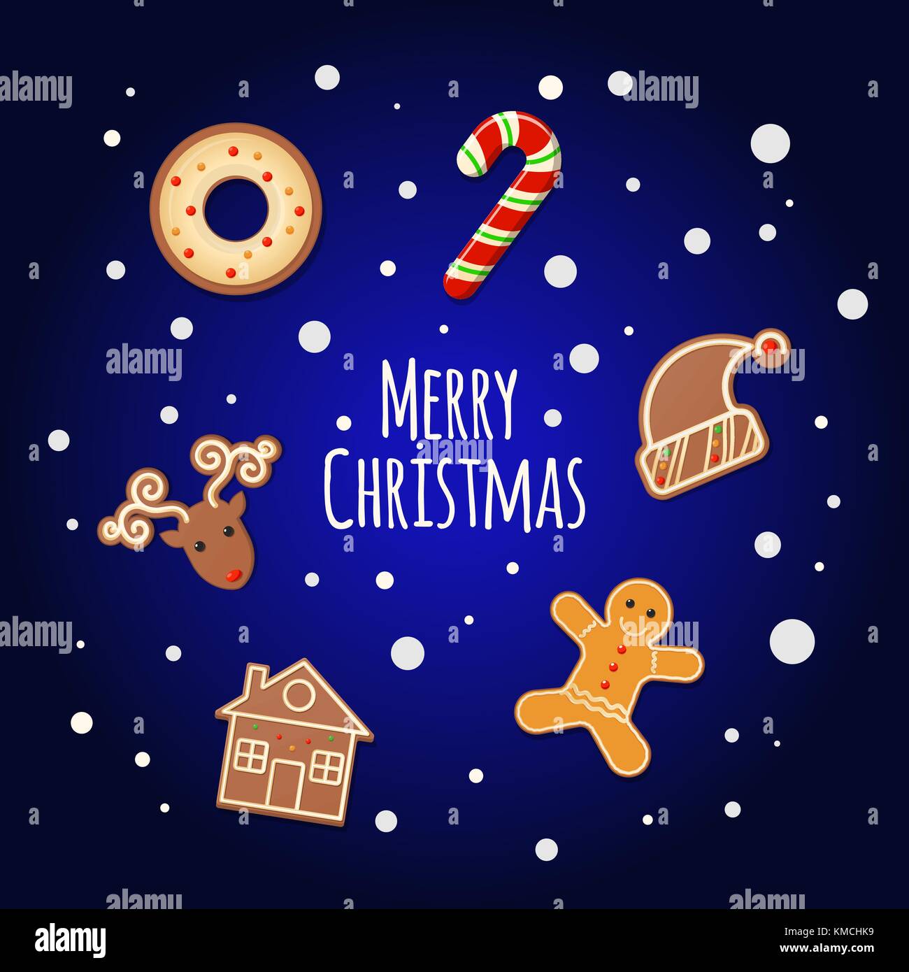 Gingerbread Cookies - Merry Christmas sign Stock Vector