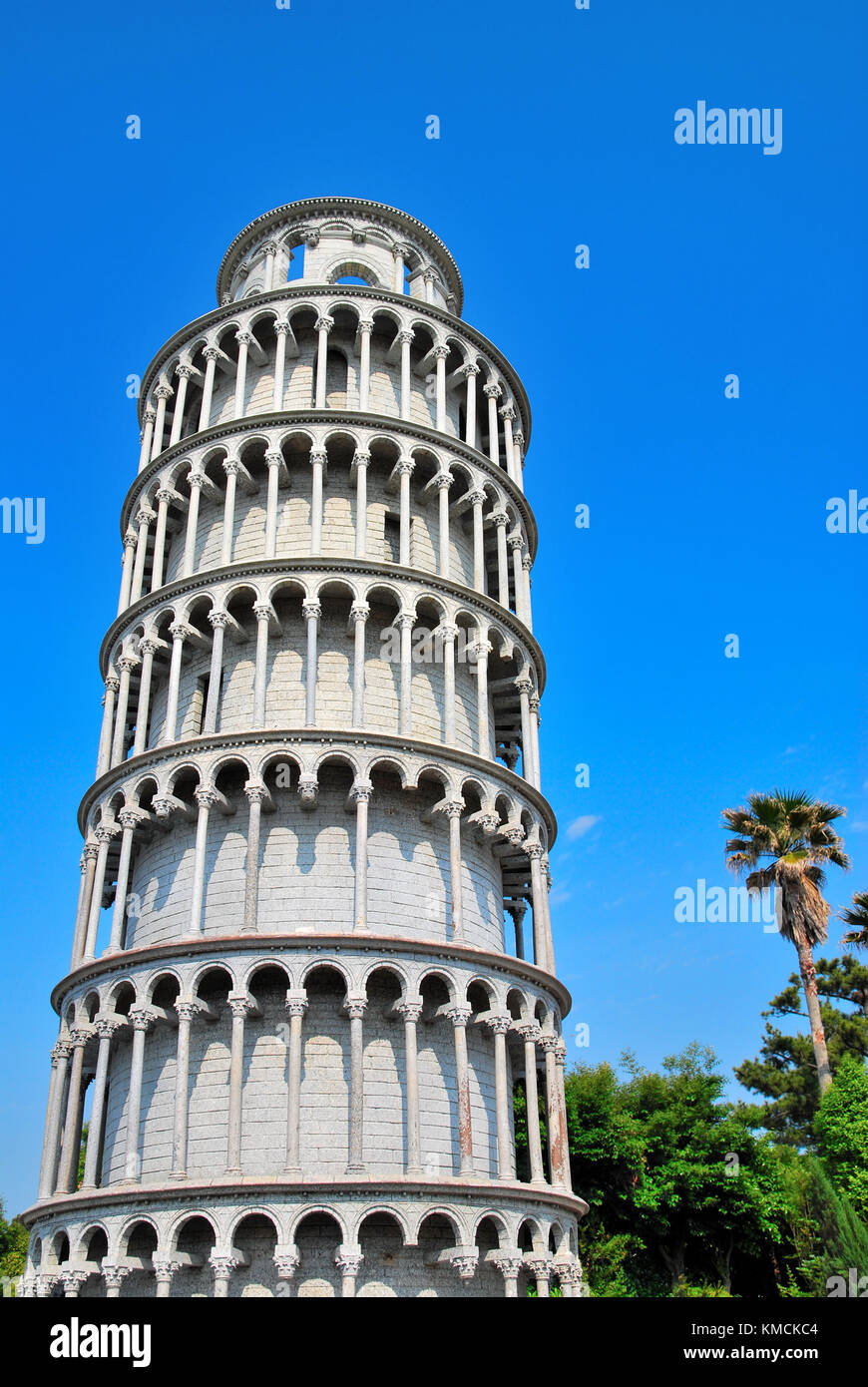Low shot of the leaning tower of Pisa, a symbol of culture, history