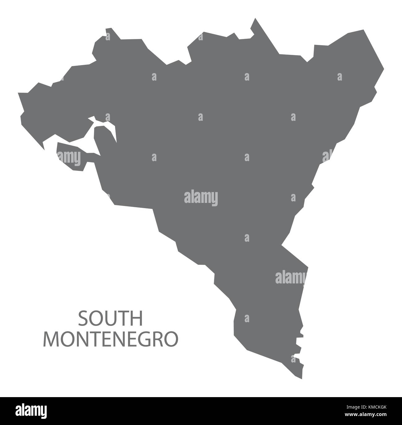 South Montenegro map of Montenegro grey illustration silhouette shape ...