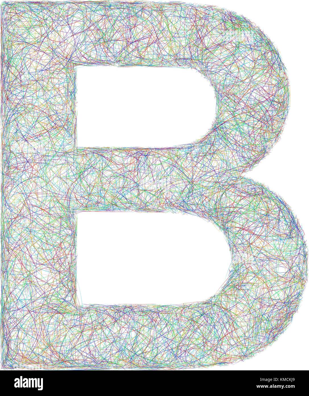 Colorful sketch font design letter B Stock Vector Image & Art Alamy