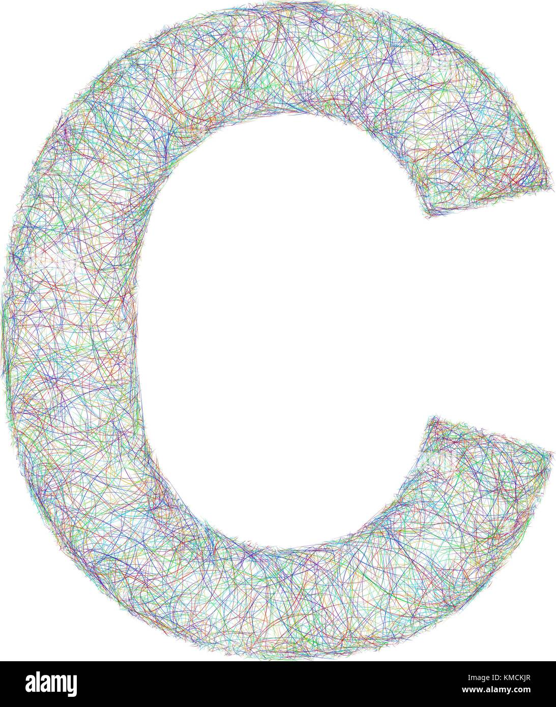 Colorful sketch font design letter C Stock Vector Image & Art Alamy