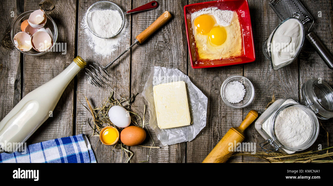 Preparation of the dough. Ingredients for the dough milk, cream