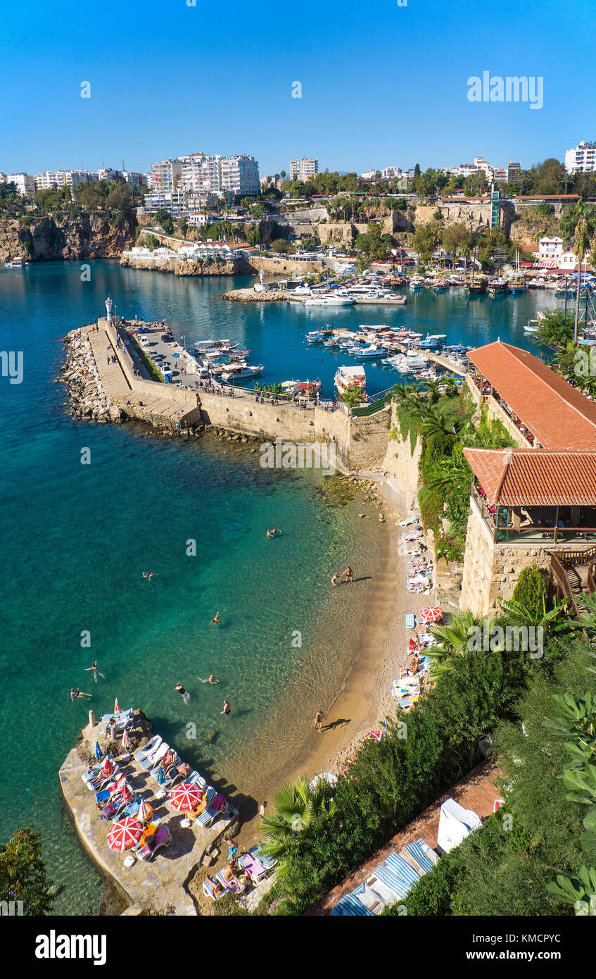 Harbour at the old town Kaleici, UNESCO world heritage site, Antalya, turkish riviera, Turkey Stock Photo