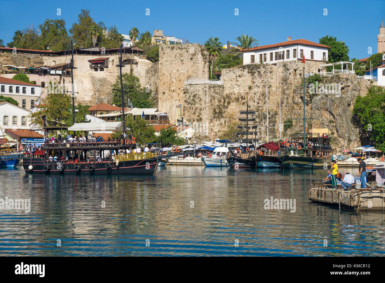 Harbour at the old town Kaleici, UNESCO world heritage site, Antalya, turkish riviera, Turkey Stock Photo