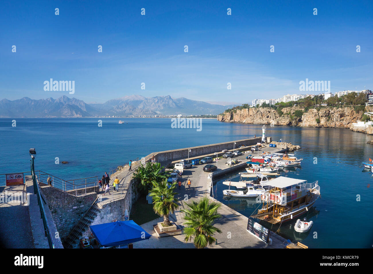 Boats at the harbour, old town Kaleici, Antalya, turkish riviera, Turkey Stock Photo