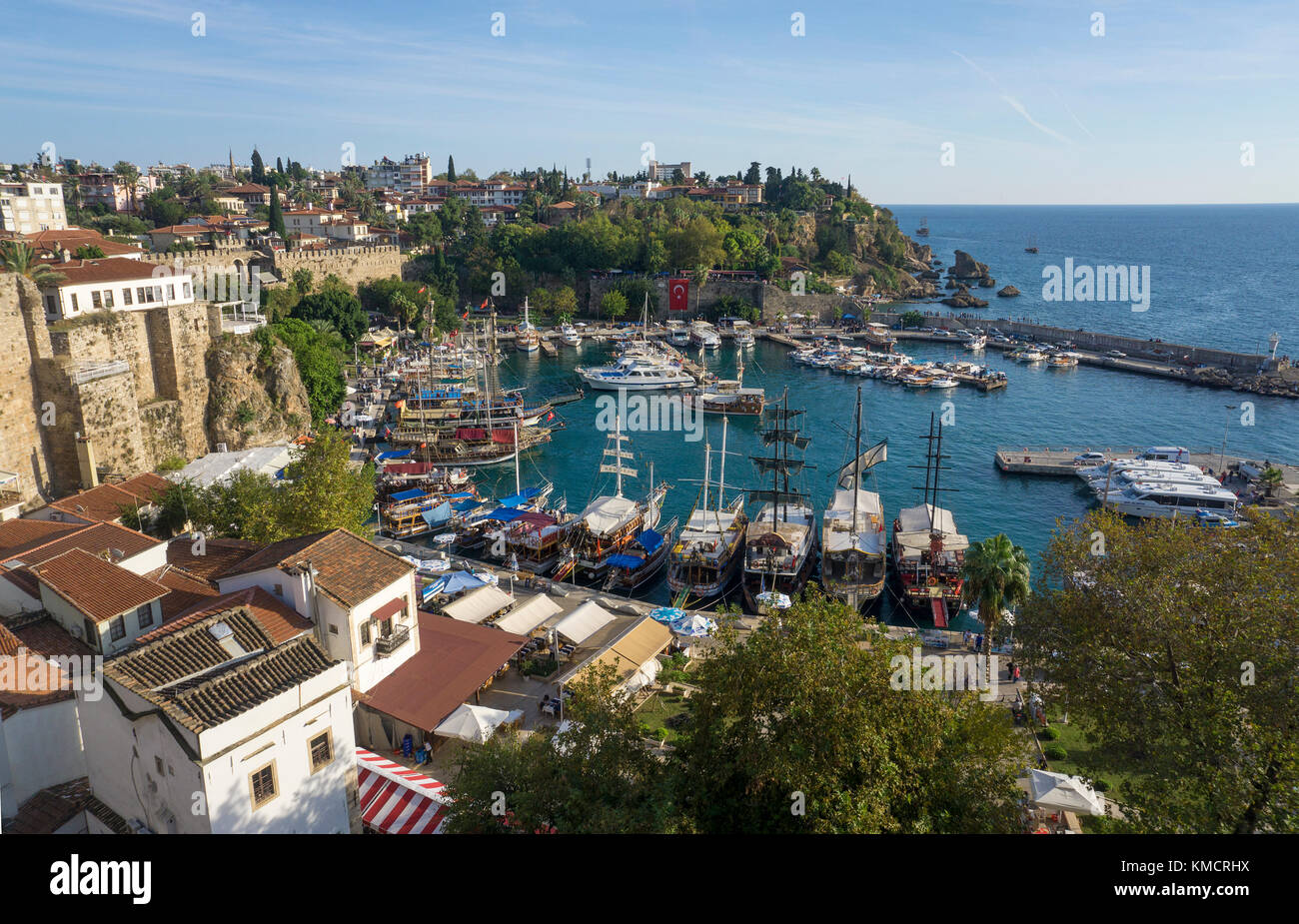 Harbour at the old town Kaleici, Unesco world heritage site, Antalya, turkish riviera, Turkey Stock Photo