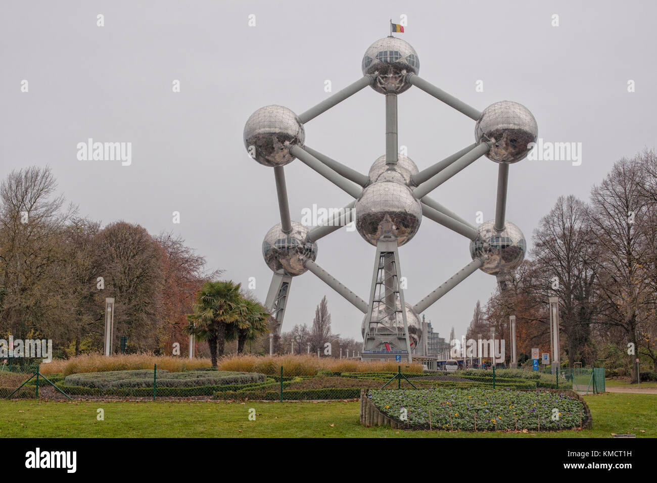 BRUSSEL, BELGIUM- DEC 7: The Atomium structure in Brussels, Belgium on December 7, 2014. The Atomium is a 102m tall building, originally built for Exp Stock Photo