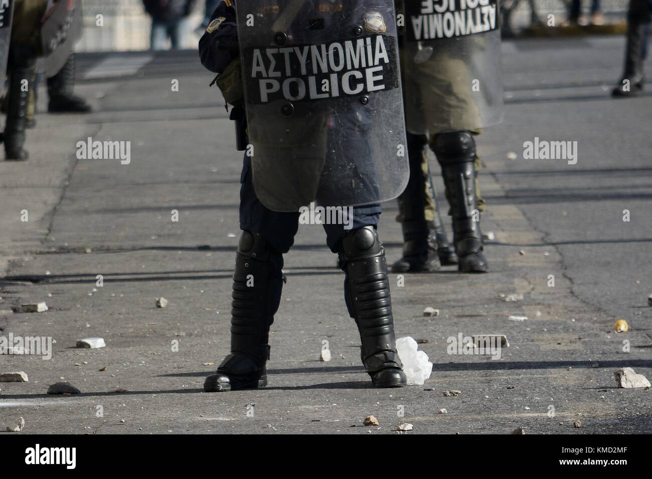 Athens, Greece. 6th Dec, 2017. Riot policemen during students protest ...