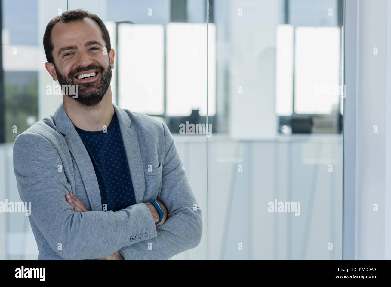 Portrait smiling,confident businessman in office Stock Photo