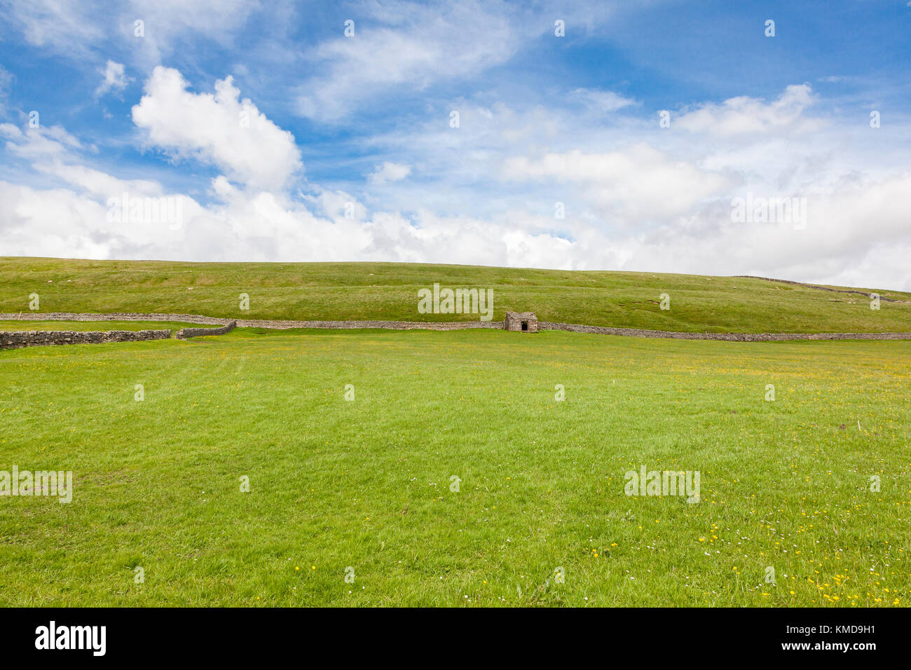 Houses and farm buildings with dry stone walls in the Forest of