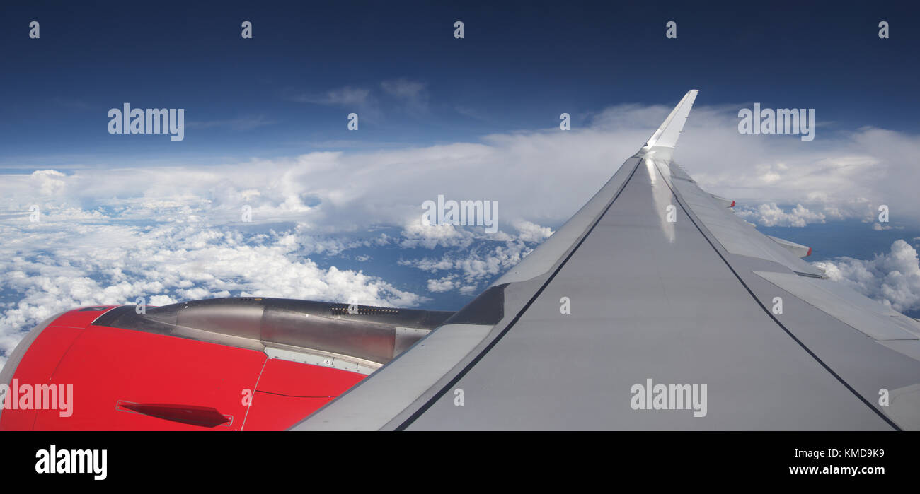 Commercial Airplane Passenger's Point of View Stock Photo