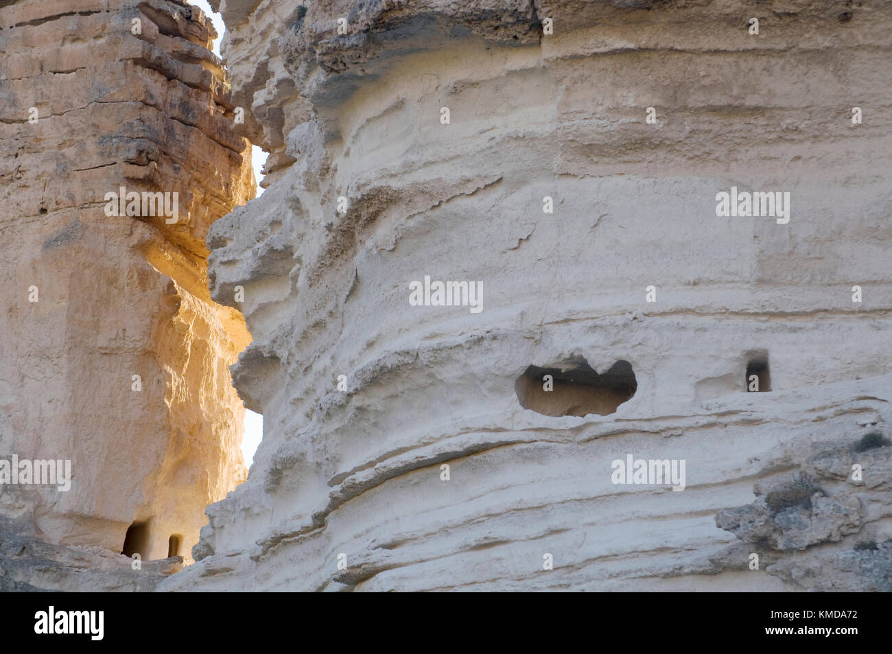 Detail of eroded limestone. Hoz del Jucar, Albacete province, Castilla La Mancha, Spain. Stock Photo
