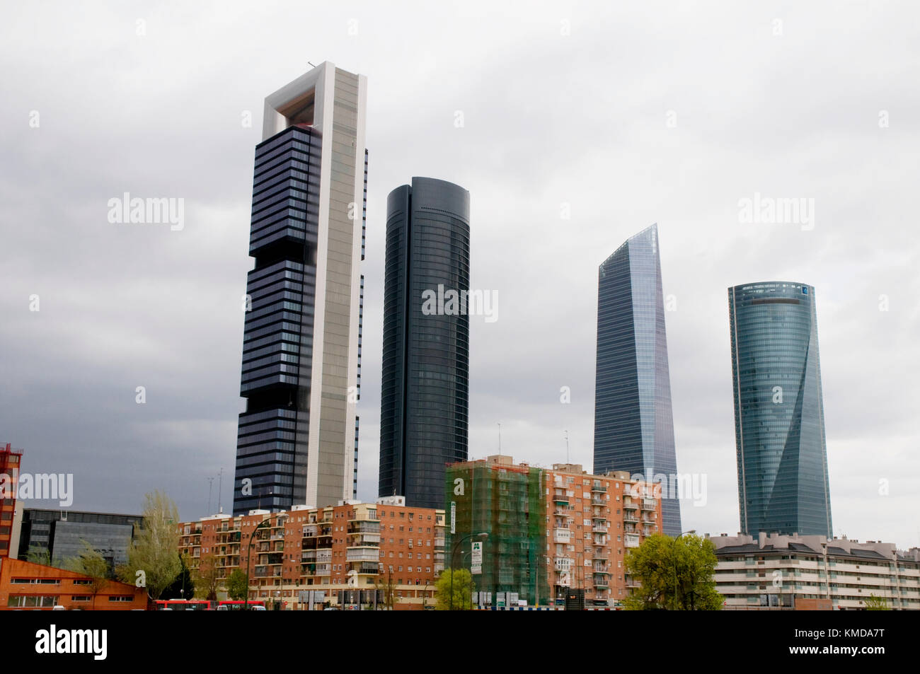 Cuatro Torres Business Area. Madrid, Spain. Stock Photo