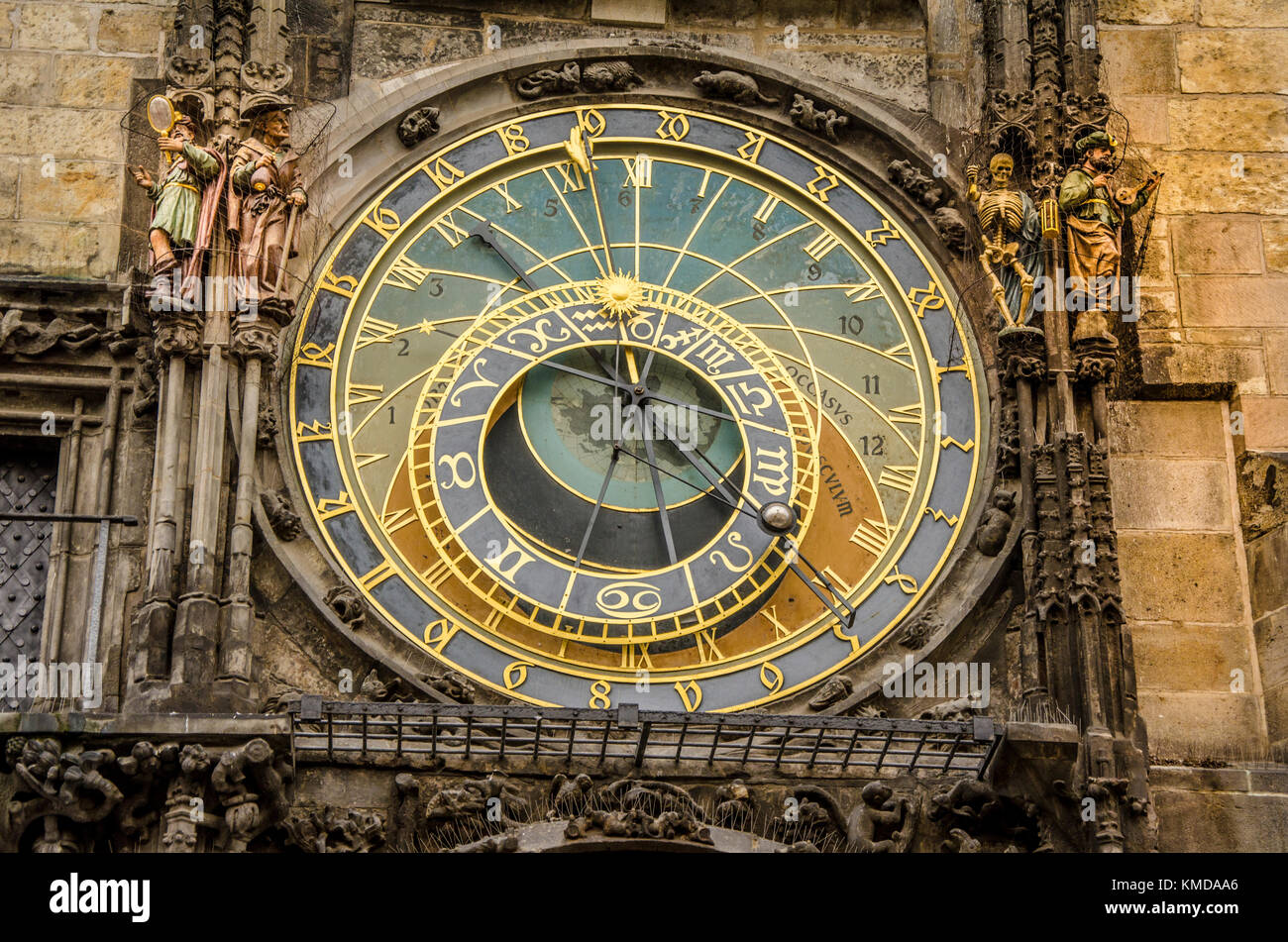astronomic clock In the main square of the Czech city Stock Photo