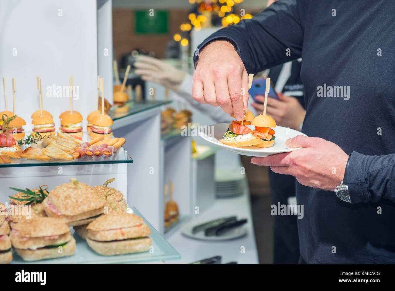 Catering buffet table with food and snacks for guests of the event