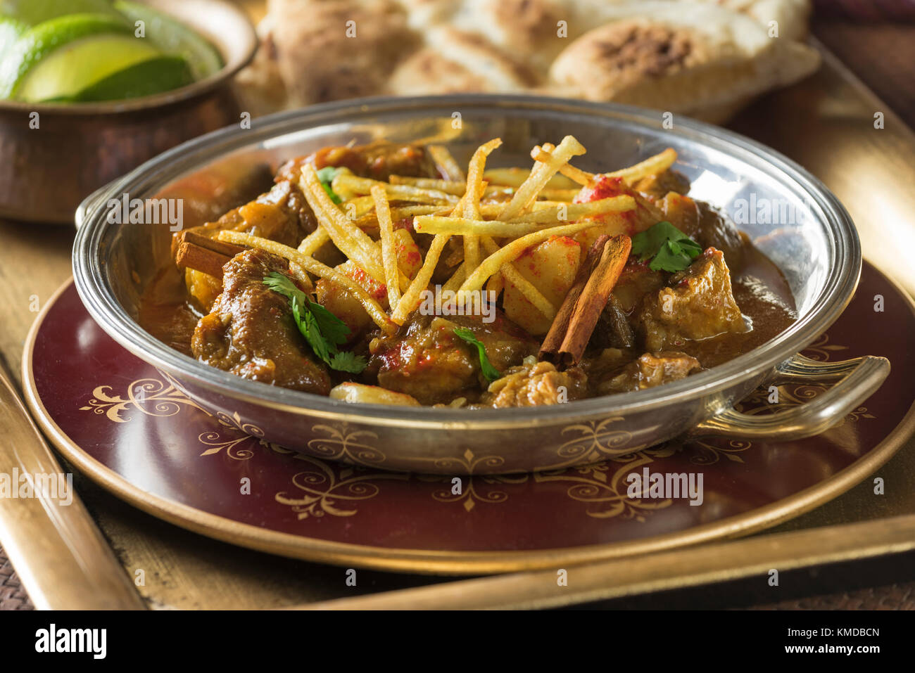 Indian railway mutton curry. India Food Stock Photo