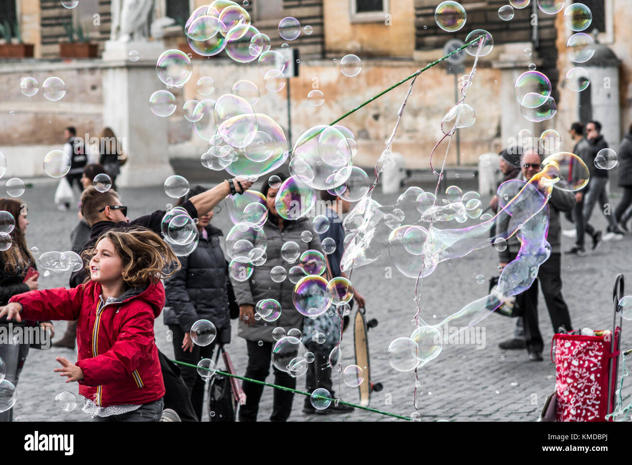 soap bubbles in the street Stock Photo Alamy