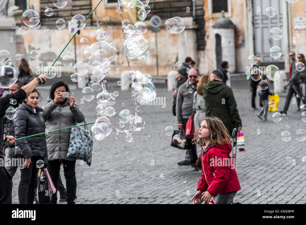 soap bubbles in the street Stock Photo Alamy