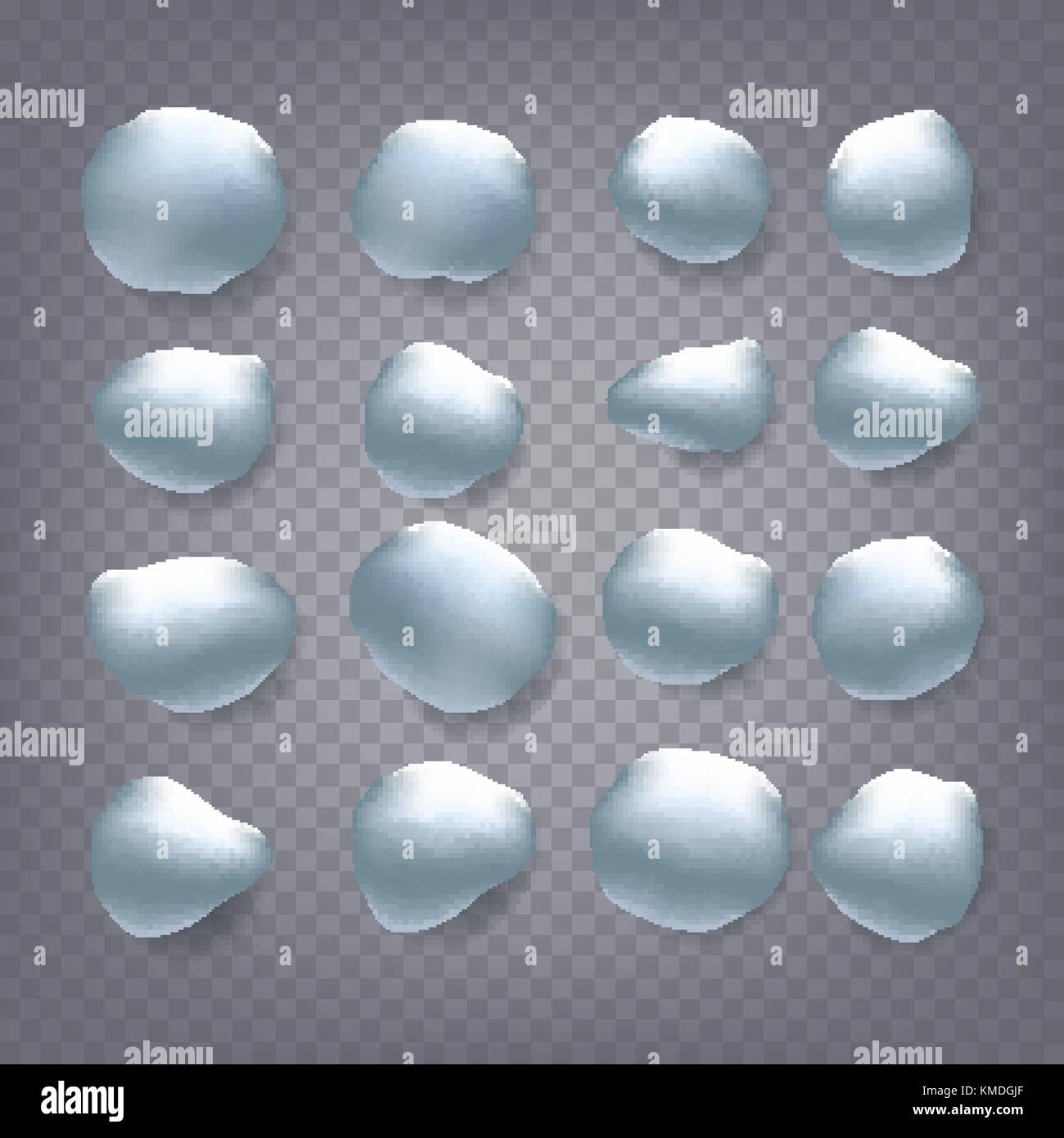 Snowballs Set Vector. Snowballs, Snowdrift. New Year Winter Ice Element