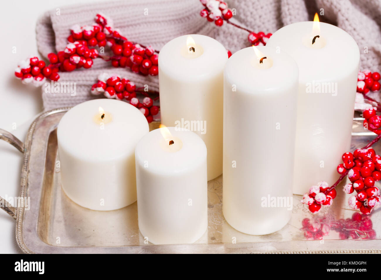 Burning advent candles Stock Photo Alamy