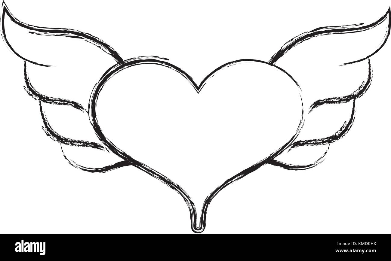 figure heart with wings symbol love art Stock Vector Image & Art - Alamy