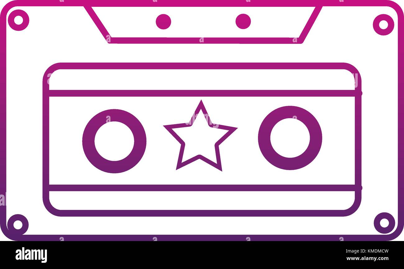 color line old cassette retro object stereo Stock Vector Image & Art ...