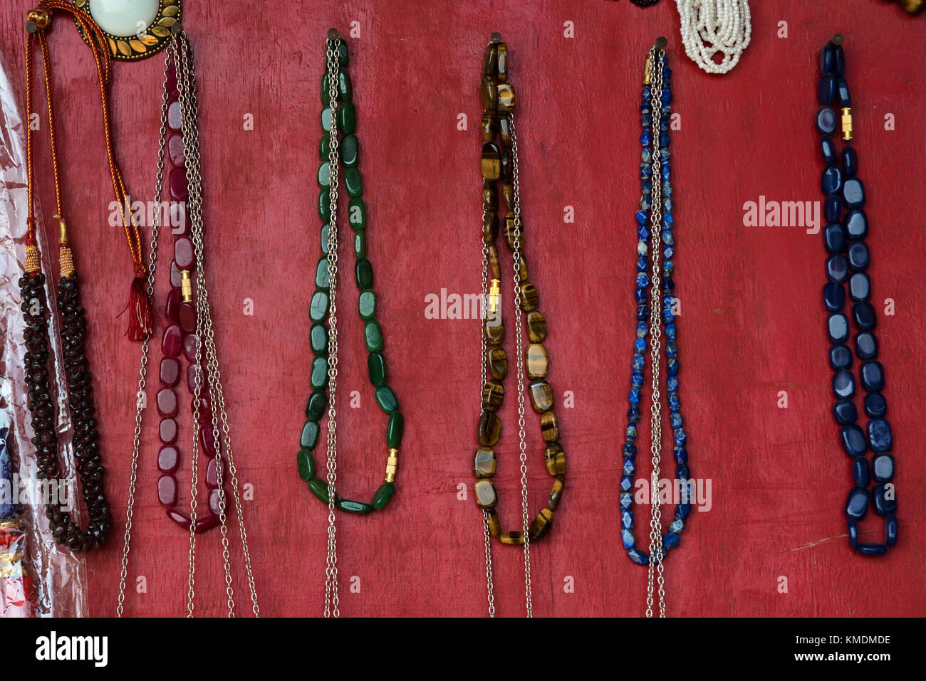 Close up Indian souvenirs and beads Stock Photo