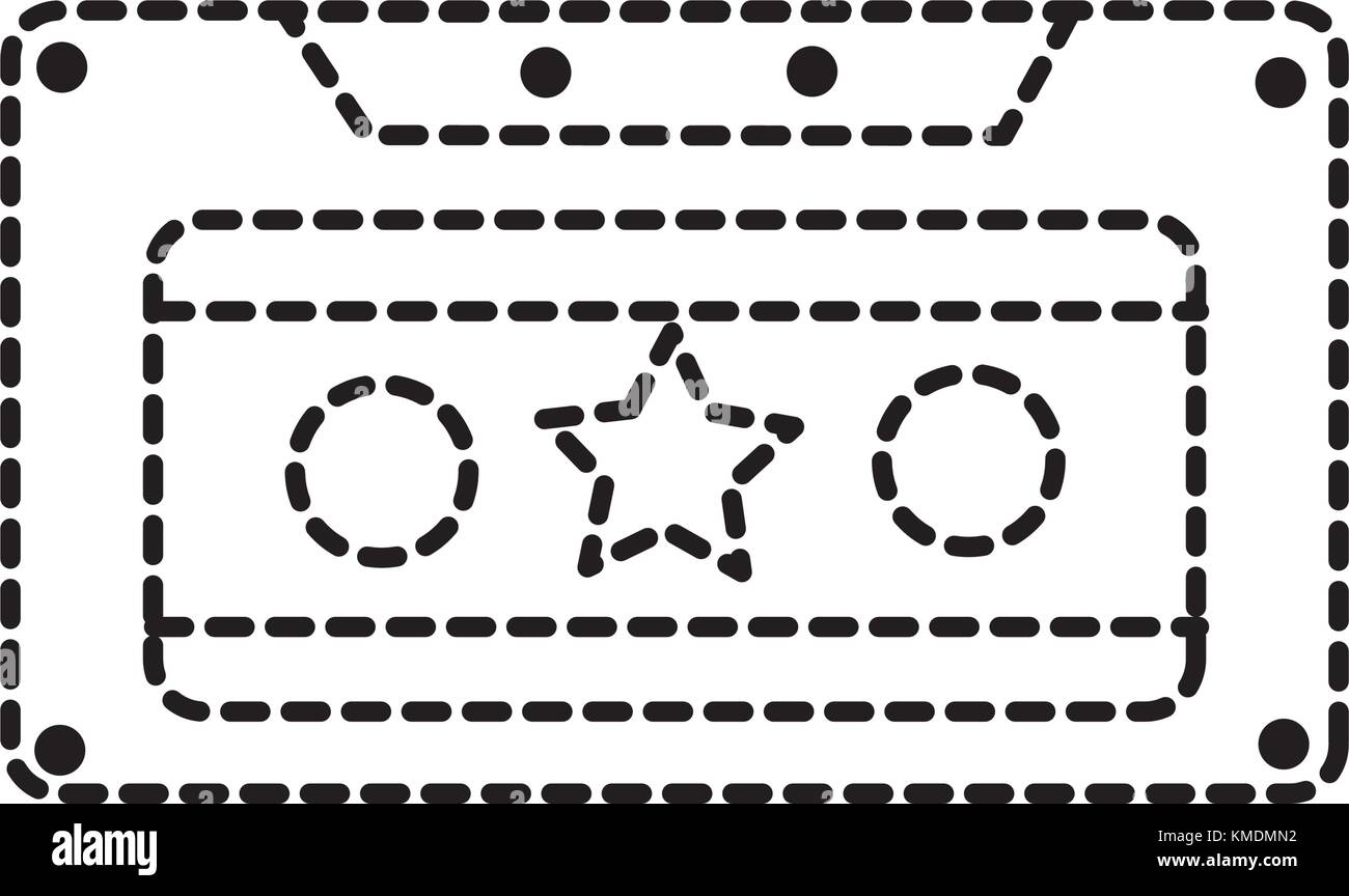dotted shape old cassette retro object stereo Stock Vector Image & Art ...