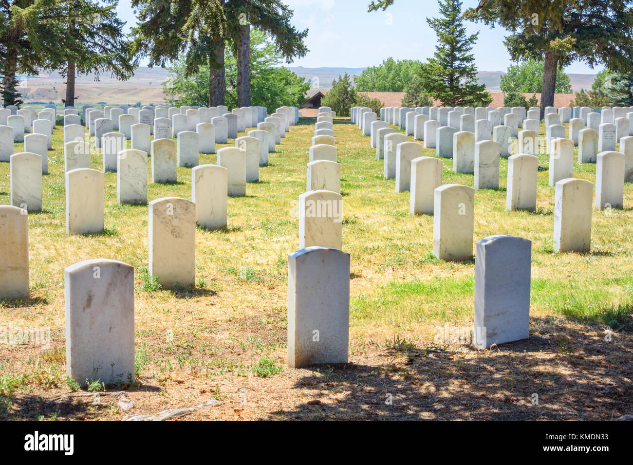 Custer National Cemetery at Little Bighorn Battlefield National Monument, Montana, USA. Stock Photo